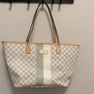 Kate Spade Cream and Gray Tote Bag
